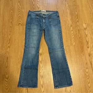 OLD NAVY MEDIUM WASH LOW RISE WIDE LEG TROUSER STYLE JEANS WOMEN’S SZ 10